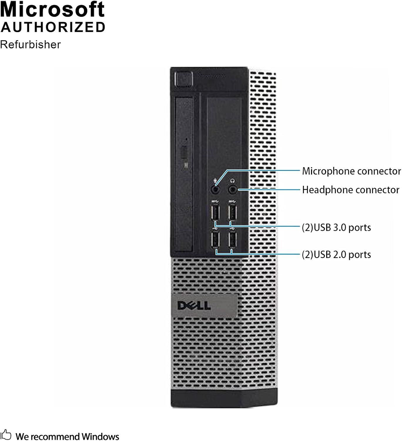 Dell Optiplex 9020 SFF Computer Desktop PC, Intel Core i5 Processor, 16 GB Ram, 2 TB Hard Drive, WiFi, Bluetooth 4.0, DVD-RW 1 inch LCD Monitor, Windows 10 Pro (Renewed)