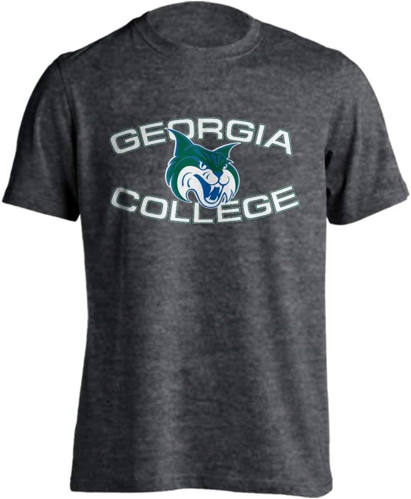 Georgia College GCSU Bobcats Arch Mascot Logo Short Sleeve T-Shirt …