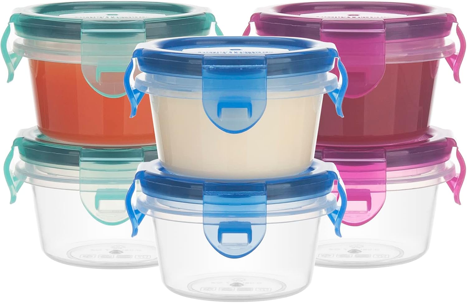 Small Containers with Lids, Set of 62.7 oz Food Storage