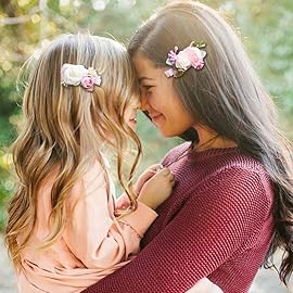 Flower Hair Clips Set-Cherrboll 3pcs Floral Hair Bow Accessories for Baby Girl Toddles Teen Gifts