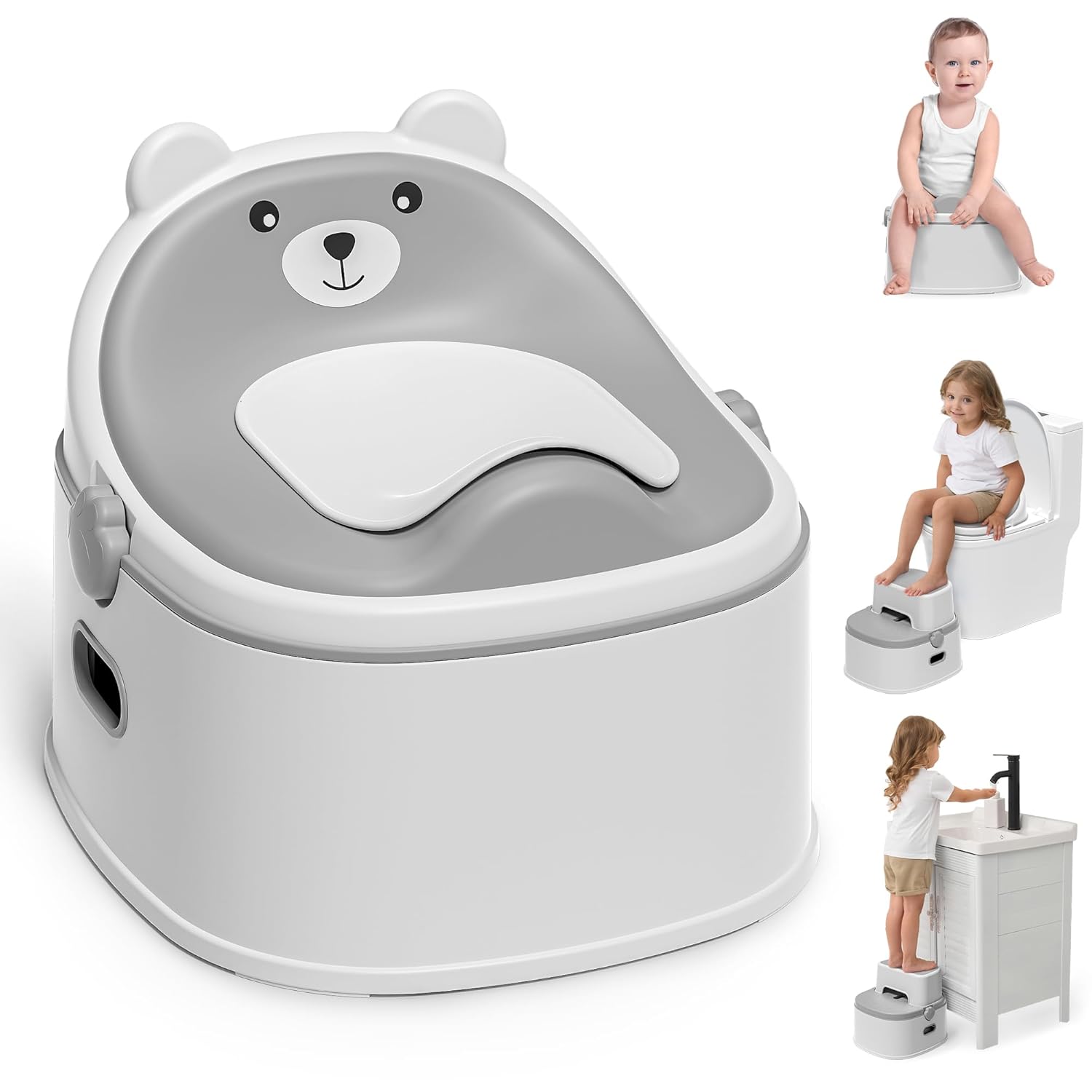 3-in-1 Potty Training Toilet, Portable Potty, Potty Training Seat and Toddler Step ...