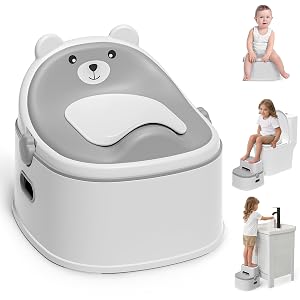 3-in-1 Potty Training Toilet Portable Potty Potty Training Seat and Toddler Step Stool Easy Setup and Clean Anti-Slip