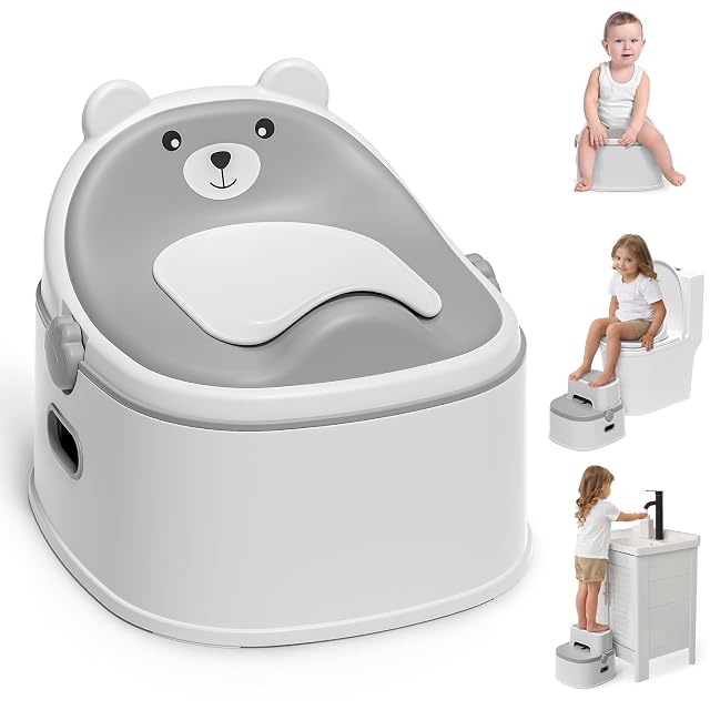 3-in-1 Potty Training Toilet Portable Potty Potty Training Seat and Toddler Step Stool Easy Setup and Clean Anti-Slip