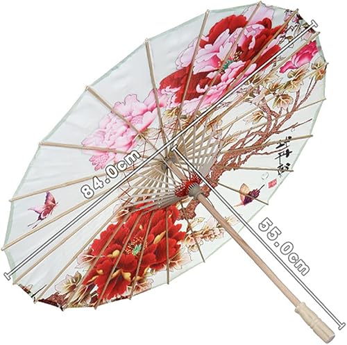 Miniatura 7 de Jlong Paraguas de papel aceitado chino a prueba de lluvia hecho a mano paraguas paraguas clásico danza paraguas paraguas papel aceite oriental