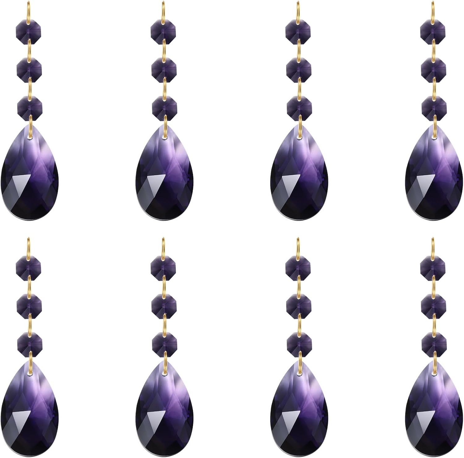 PATIKIL K9 Crystal Heart Beads – 30 Pack Dark Purple 14mm Prisms For Chandelier, Wedding, DIY Crafts, Sun Catcher