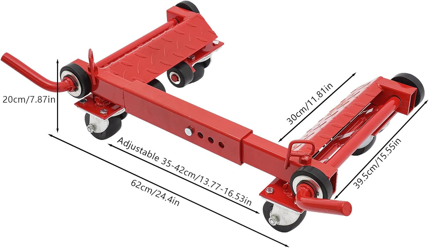 2200lbs Wheel Dolly, 1 Pc Heavy Duty Car Wheel Dolly, Car Skate, Car Wheel Dolly, Lever Type Car Moving Dolly, Wheel Dolly Car Skates, for Moving Cars Trucks RV Trailer, Red, 24.4 * 15.55 * 7.87in