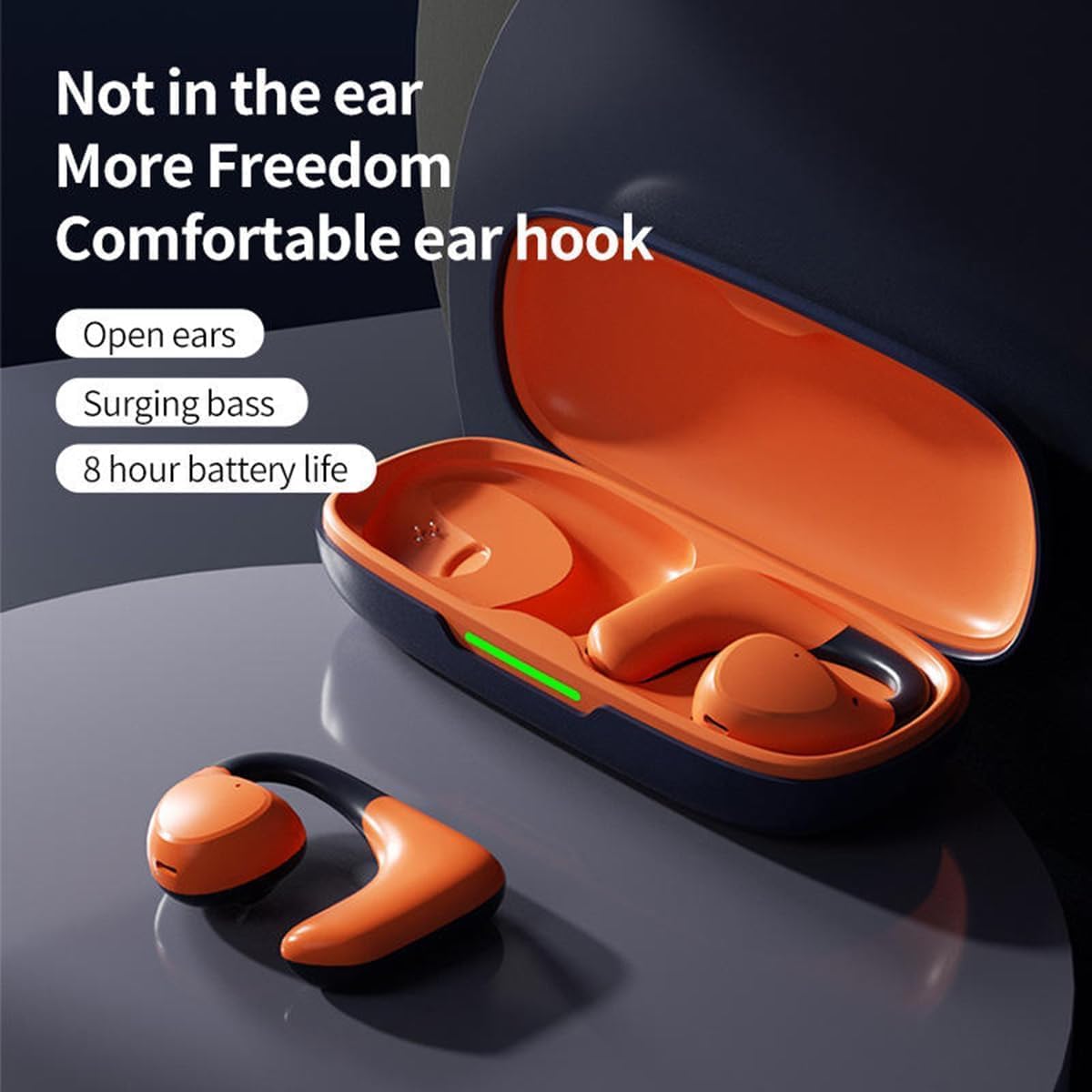Open Ear Wireless Headphones Air-Conduction Ear Buds,IPX4 Waterproof Earbuds for Sports,56H Playtime,Bluetooth 5.3,Clear Calls,ACS Panoramic Surround Sound for Sport Running Workout Gym