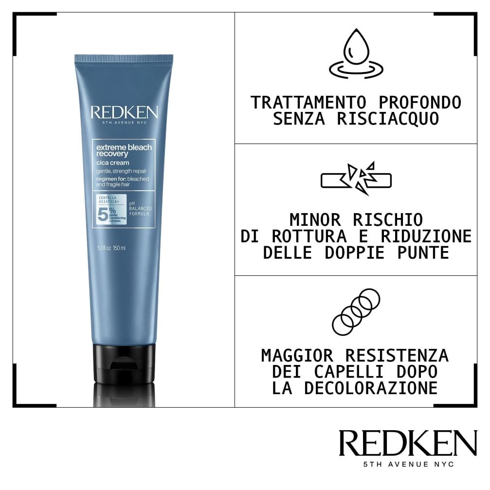 Redken Leave-in professionale Extreme Bleach Recovery CICA, Per capelli estremamente Danneggiati da Decolorazione, 150 ml