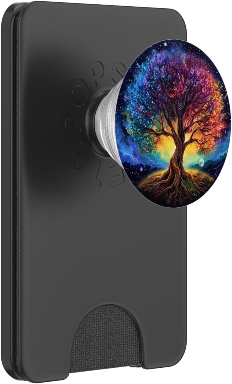 Tree of Life Yoga Leaves Spiritual Symbol Nature Cosmic PopSockets PopWallet for MagSafe