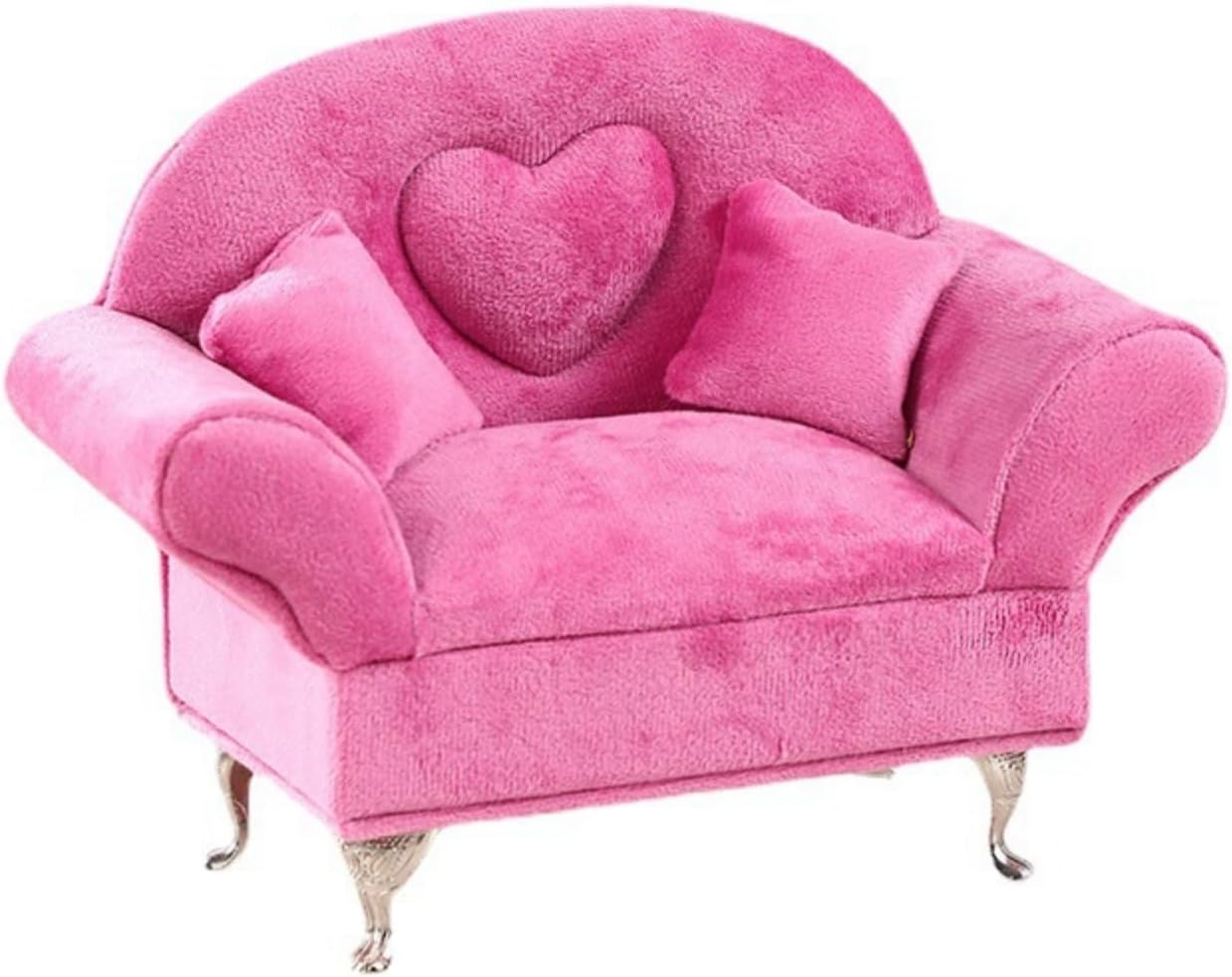 Sofa Jewelry Box Velvet Miniature Sofa Jewelry Box Decorative for Girls, Women, Dresser, Vanity, Bedroom, Heart Back Sofa, 21 14.5 14.5cm