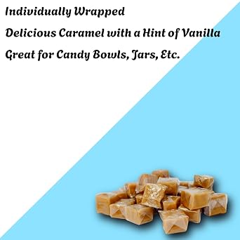 Individually Wrapped Caramel Candy - 2 Pounds - Approx. 136 Pieces- Perfect for Snacking, Sharing, Baking, Gifting| Classic Chewy Creamy Caramel Candy