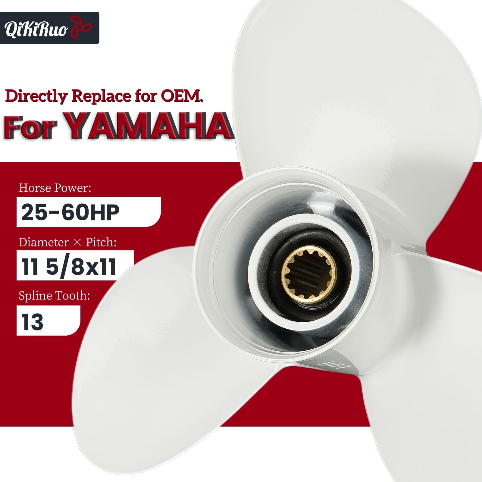 11 3/4X10,11 5/8X11,11 1/8X13,11X15,13 1/4x9,11 3/8x12 Alluminio Elica fit Yamaha OEM Prop 13 denti Spline, RH