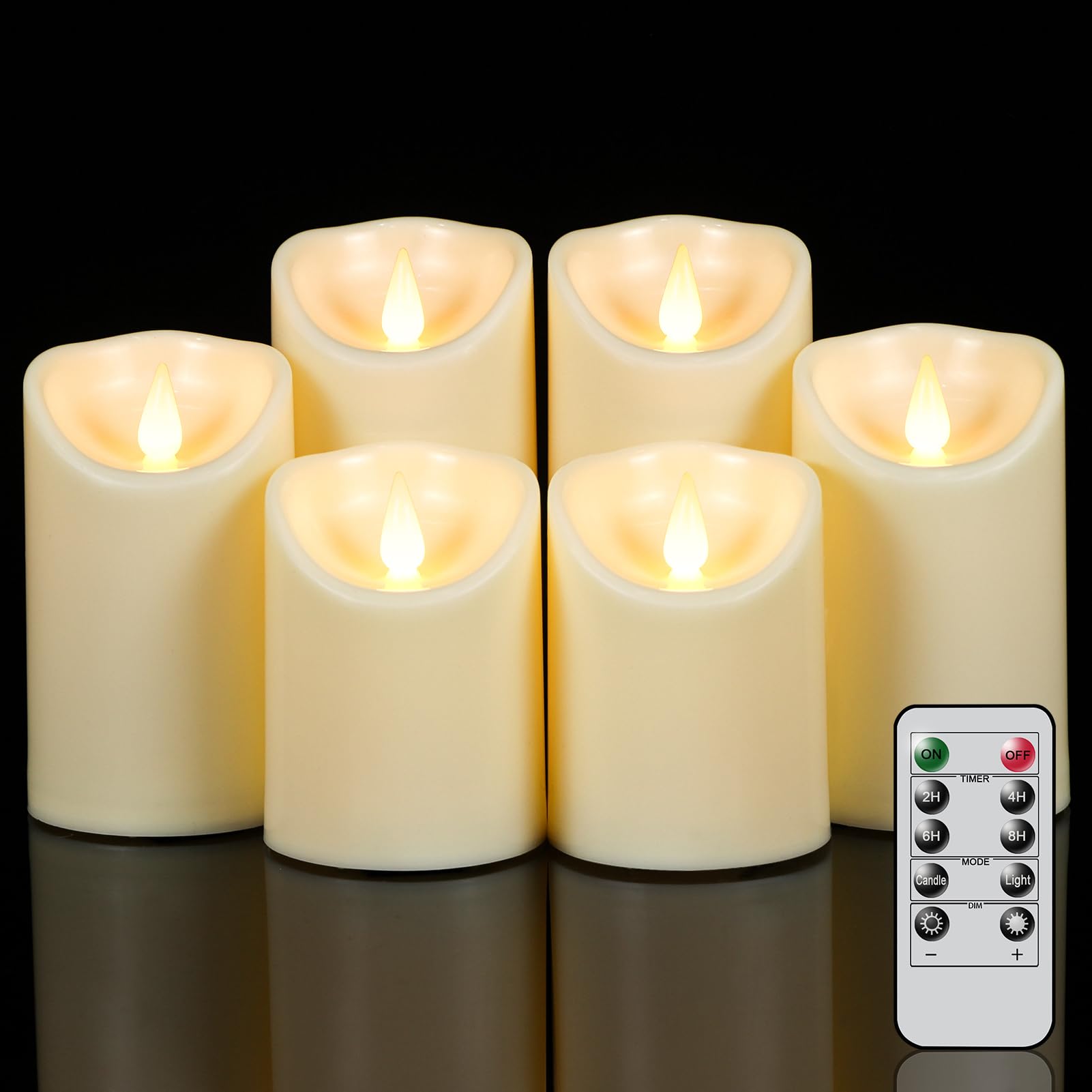 LED Flameless Candles Battery Operated with Remote Timer