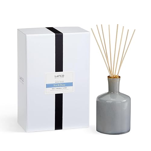 Miniatura 18 de LAFCO New York Difusor de varillas Signature Retreat, 15 onzas, hasta 9 meses de vida de fragancia, reutilizable, recipiente de vidrio soplado a