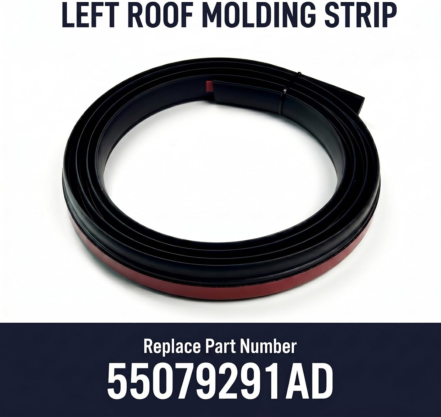 Left Roof Molding Strip 55079291AD for Jeep Grand Cherokee 2011-2022, Passenger Side Roof Drip Rail Trim Seal, Direct Fit Roof Trim Replacement for Weather Sealing and OEM-Style Repair