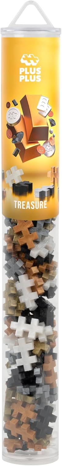 Plus-Plus 4320 Ingenious Construction Toy, Colour Mix Treasure, Creative Building Blocks Tube, Building Block Set for Children, 100 Pieces