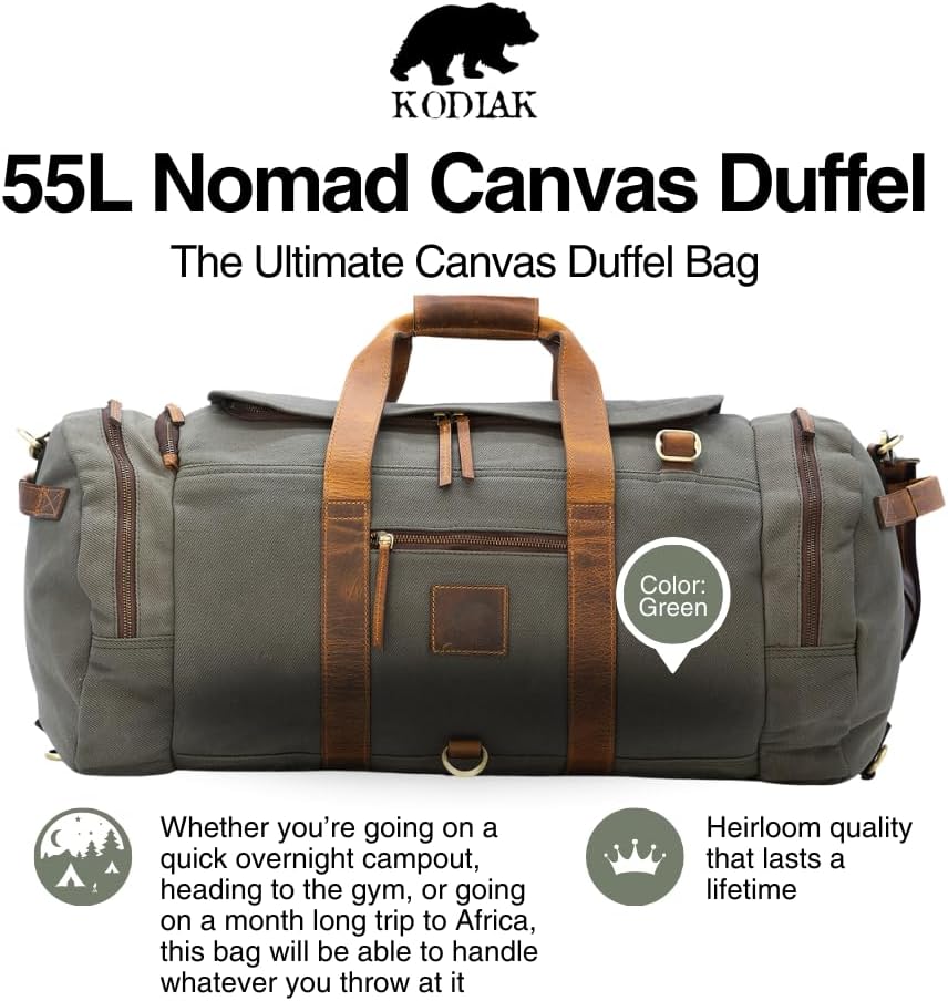 55L Nomad Canvas Duffel (Green)