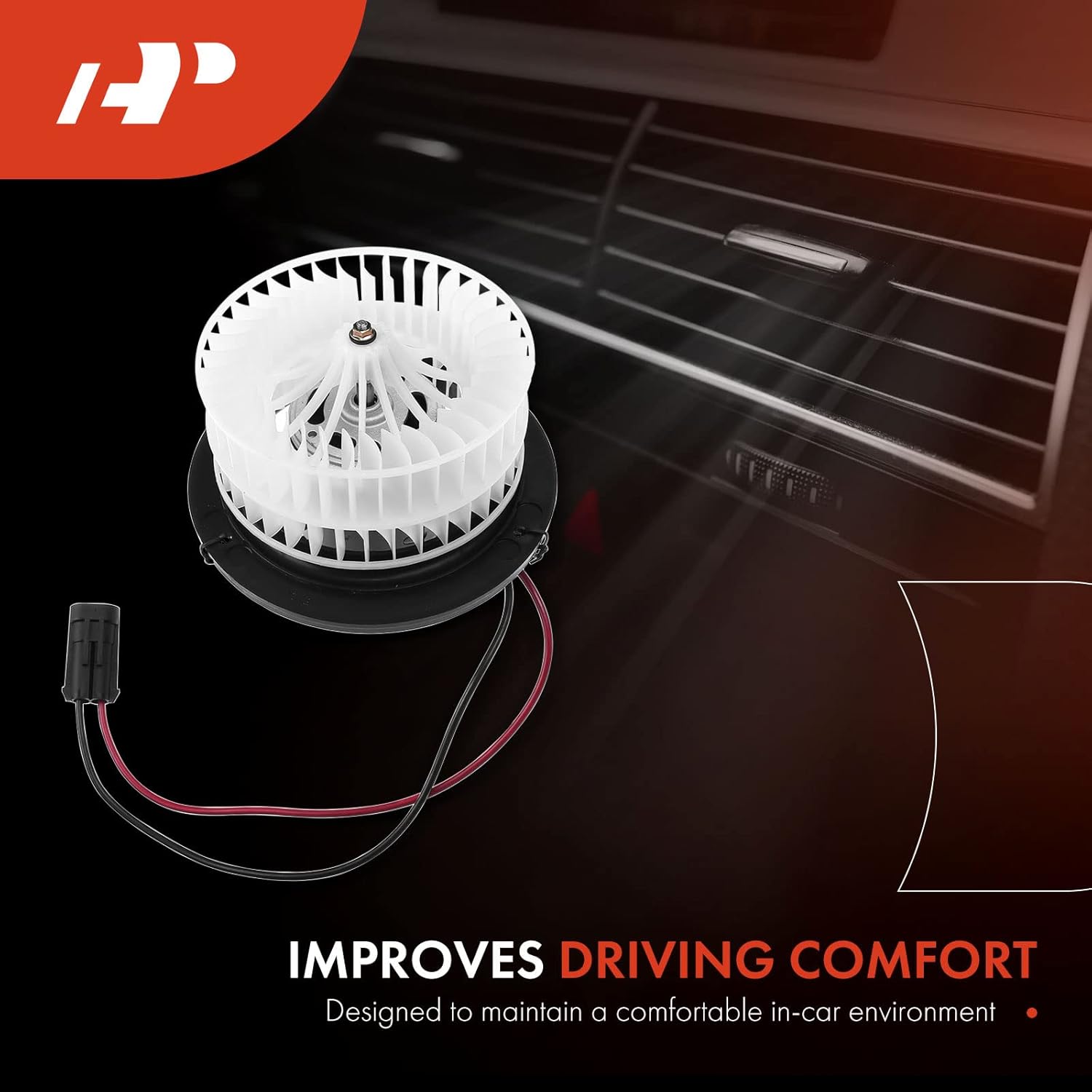 A-Premium HVAC Heater Blower Motor Assembly Compatible with Freightliner & Volvo Vehicles - Classic 2001-2010, Classic XL, FL106, FL112, FL50, FL60, FL70, FL80, FLC112, FLD112, VN, Front Side