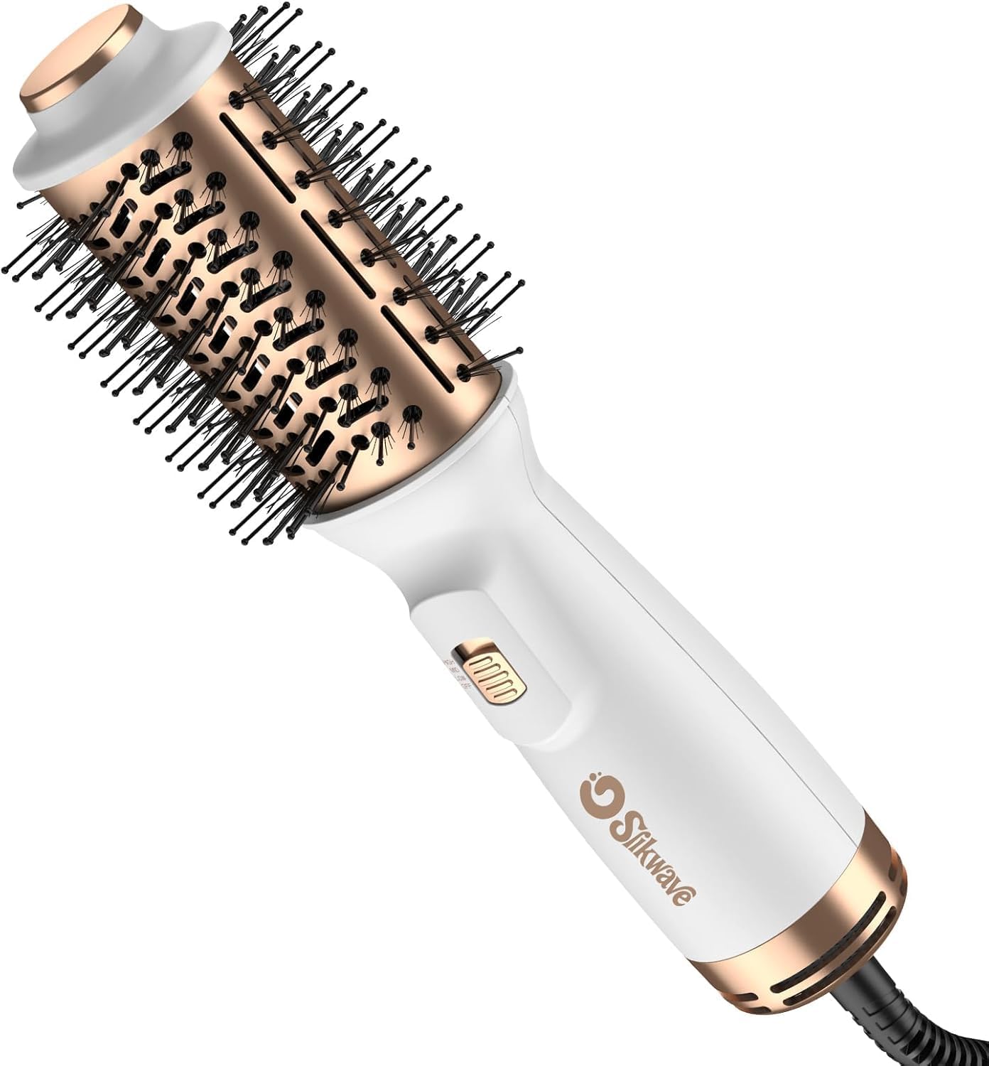 Hair Dryer Brush Blow Dryer Brush 4 in 1, 2 Inch Hot Air Brush for Hair Drying & Styling | Ionic Oval Barrel for Smooth, Frizz-Free Volume Blowout, Dual Voltage Travel Hair Dryer Brush (White)