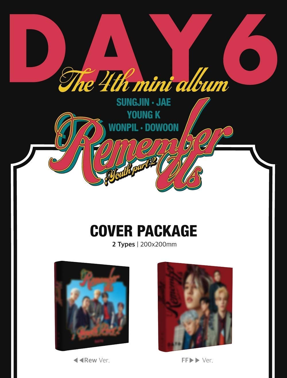 DAY6 - The 4th Mini Album [Remember Us : Youth Part 2] (FF-Version) Musik Vorbestellvorteil + Fotobuch + Faltposter + Zusatzfotokarten Set