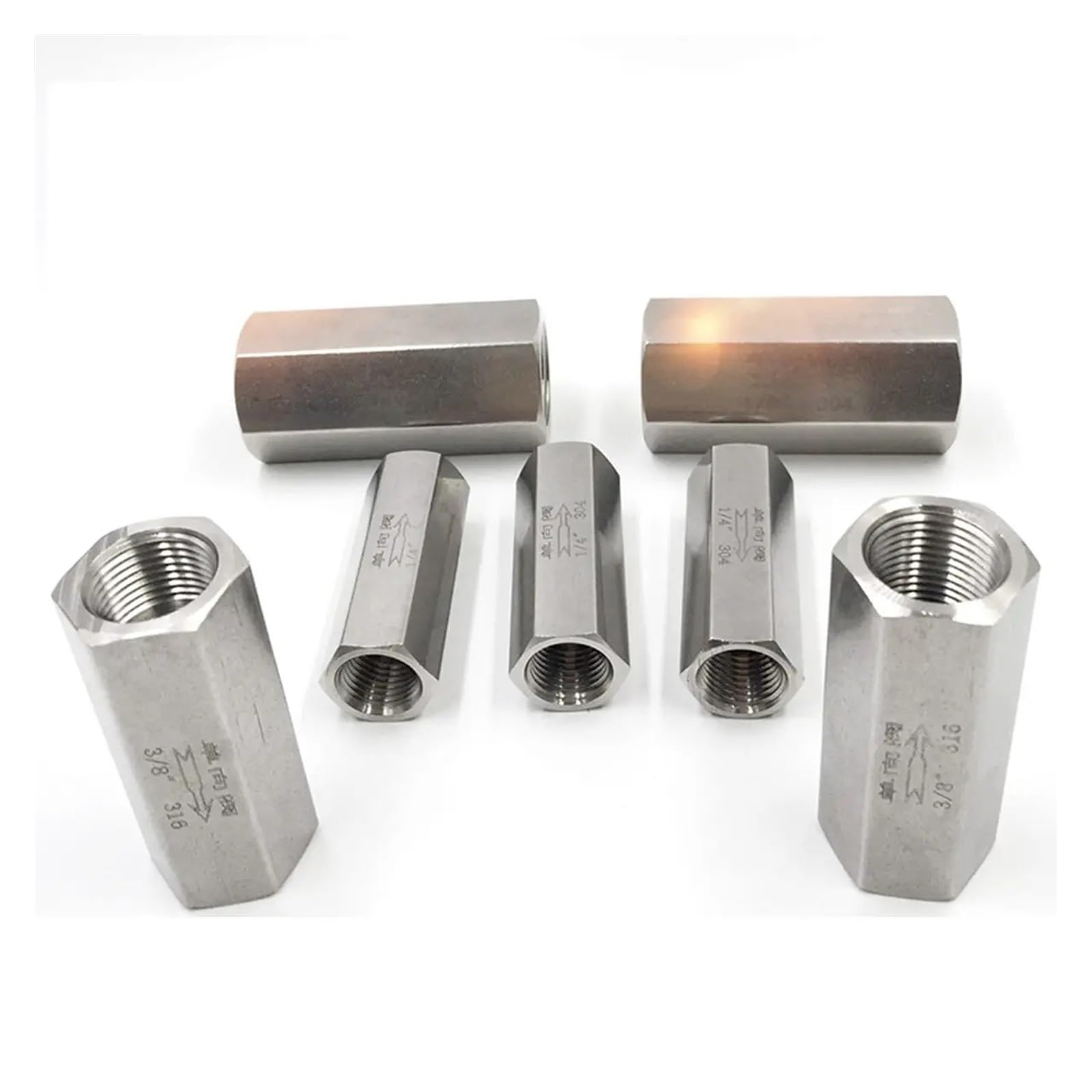 AARTERZZA 1PC 3/8" BSP 304 Stainless Steel One Way Non-Return Valve Check Valve