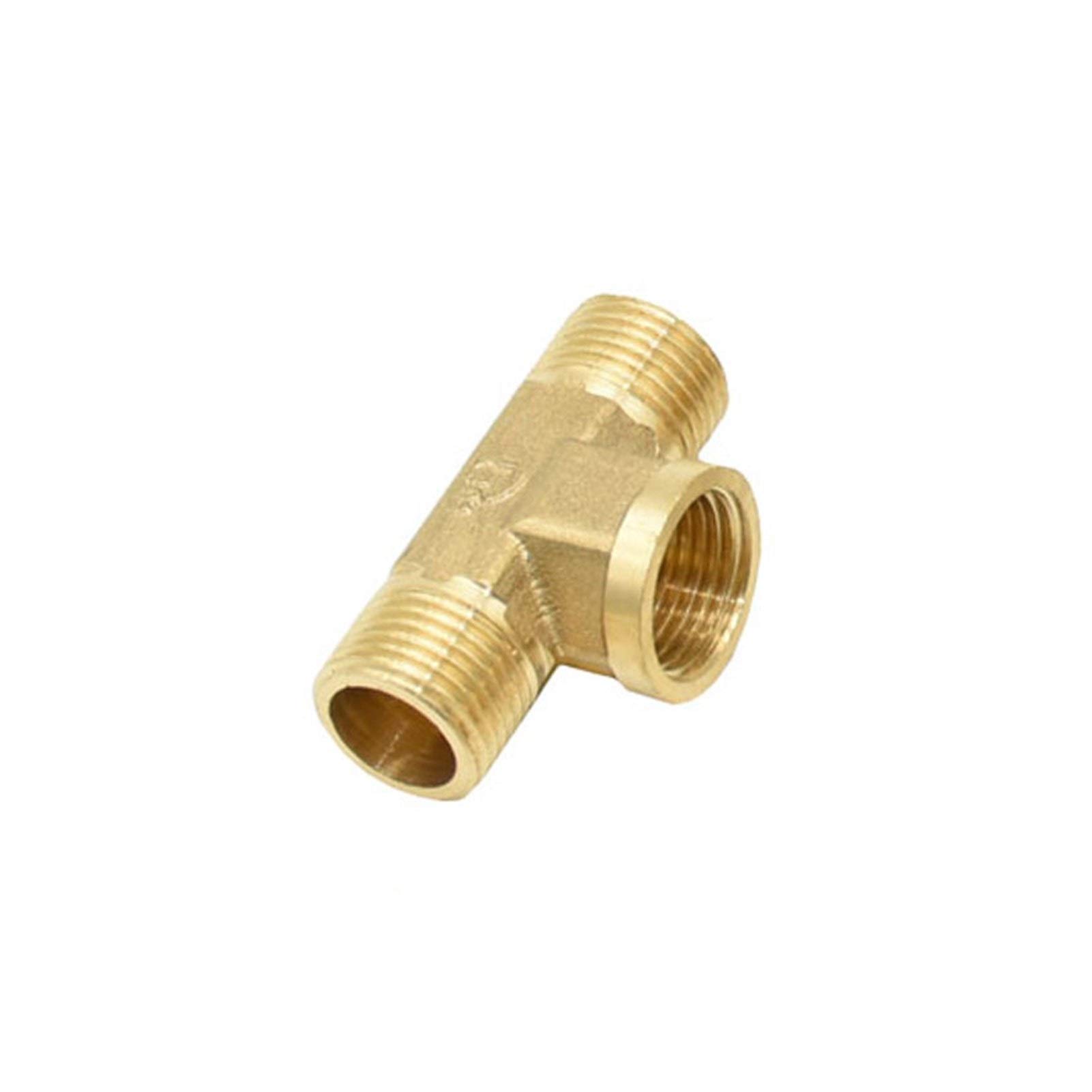 Manguera de jardín Conexión rápida Latón Tubería de agua de 1/2 pulgada de tres vías con rosca conector T G1 / 2 rosca interna, Centímetro agua Divisor Connector Racores 10Pcs (Color : A)