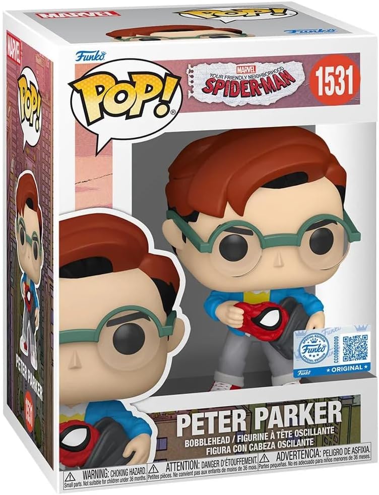 Funko Pop! Vinyl Figure, Spider-Man Peter Parker #1531, Entertainment Earth Exclusive, Marvel Animated Series, 4.25 Inch