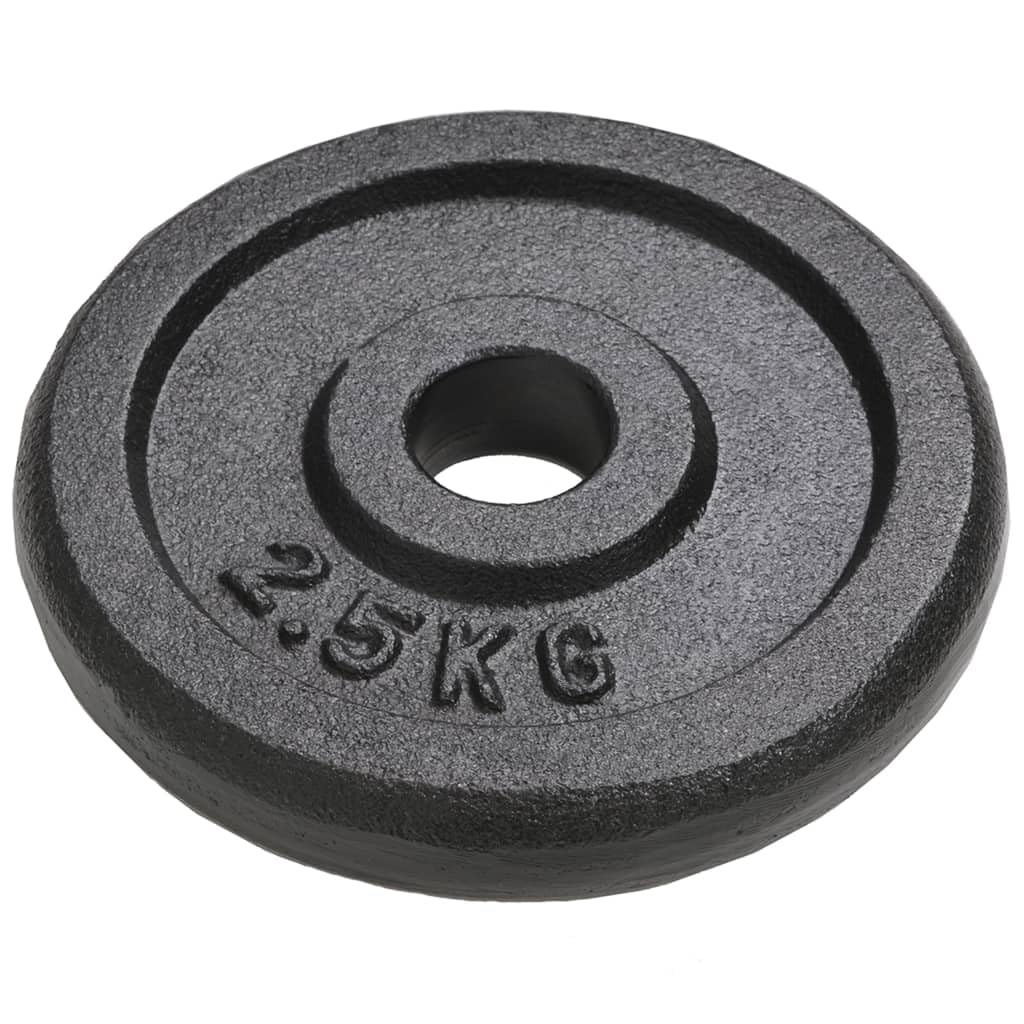 Placa de peso (8 unidades, 8 x 2,5 kg, hierro fundido, para ejercicios, gimnasia, oficina