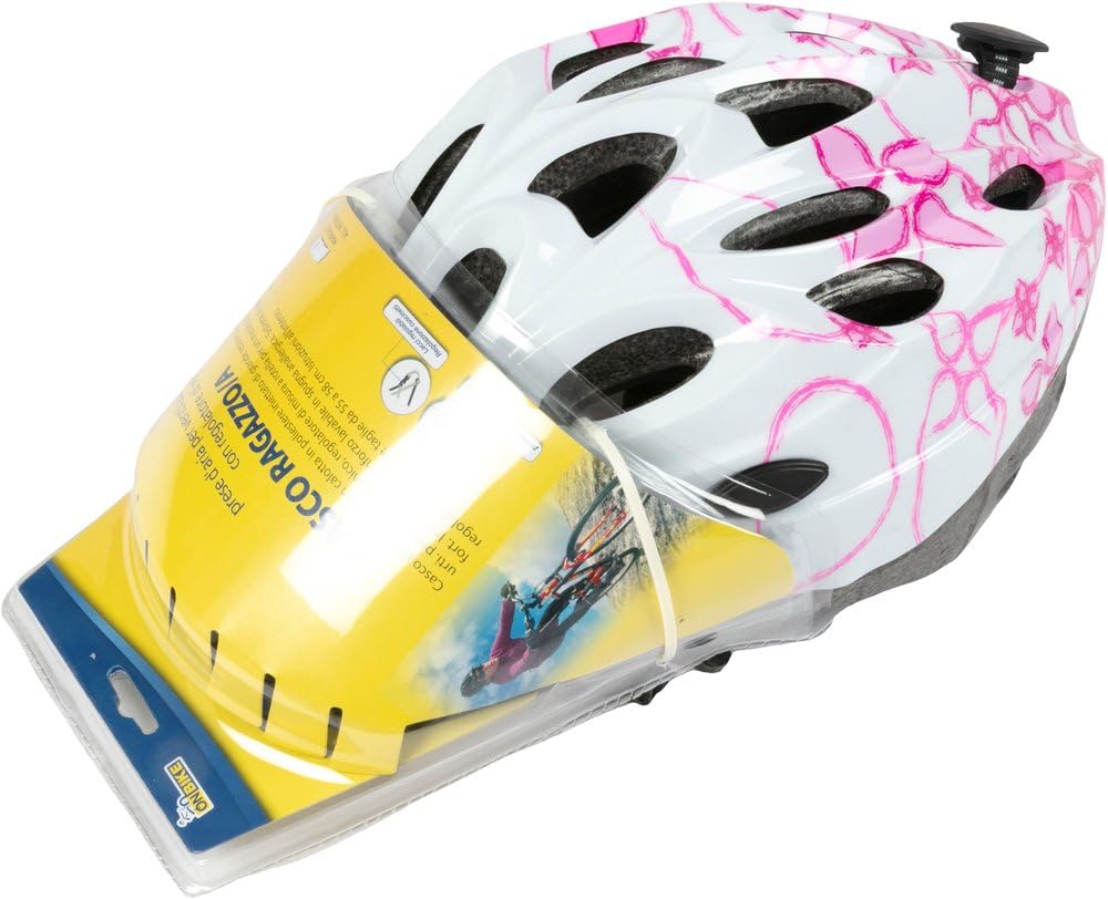 Casco bici regolabile in poliestere resistente agli urti. Forma aerodinamica e lacci regolabili. Elmetto con chiusura a clip. Prodotto conforme alla normativa europea EN 1078.