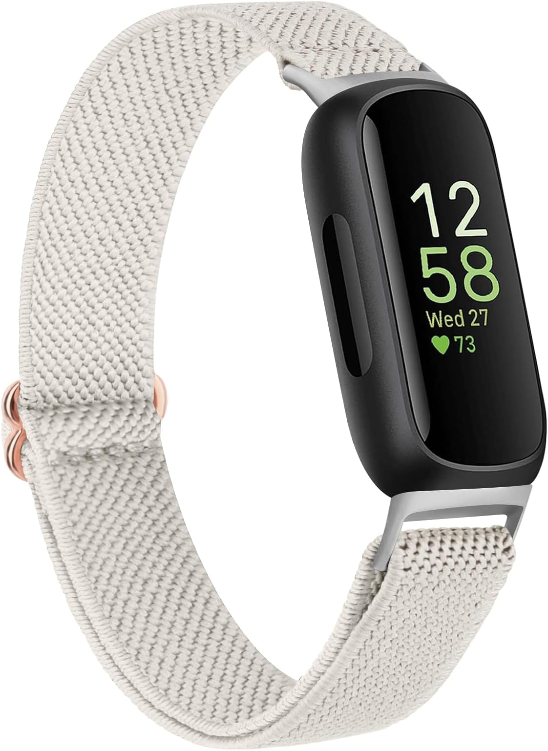 Vancle Elastic Bands for Fitbit Inspire 3 Bands Women, Breathable Adjustable Replacement Stretchy Nylon Loop Wristband Sport Straps Compatible with Fitbit Inspire 3 Fitness Tracker