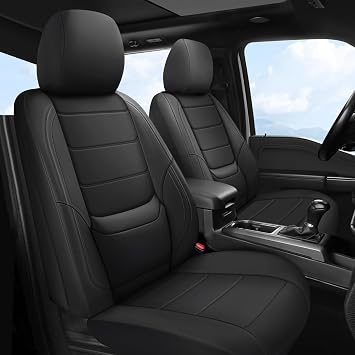 Universal Car Seat Covers Front Pair, Leather Seat Cover Protector Fit for for Most Vehicles SUV Pick-up Truck,Waterproof Breathable Leather Seat Cushion