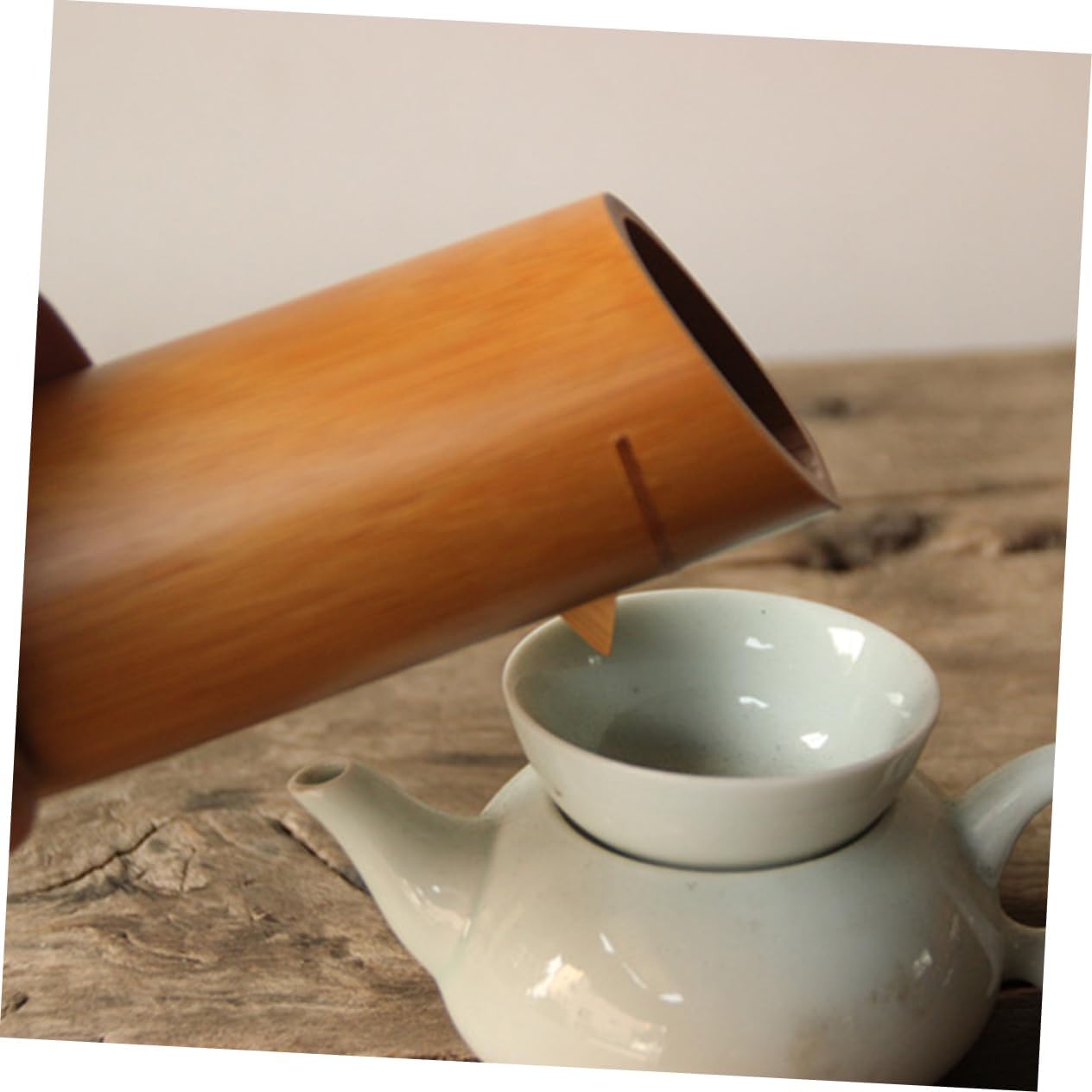 Bamboo Saki Barrel Lid Natural Bamboo Jug for Sake Wine and Tea Random Color for Home or Restaurant Use