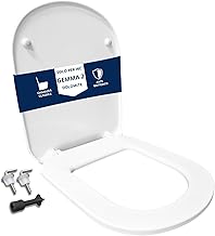HYDRO HOME Toilet Seat Compatible with Dolomite Gemma 2, Thermoset Antibacterial Toilet Seat, Sturdy Toilet Seat, Stainless Steel Fixed Hinges, Quick Assembly, Shockproof Packaging, White