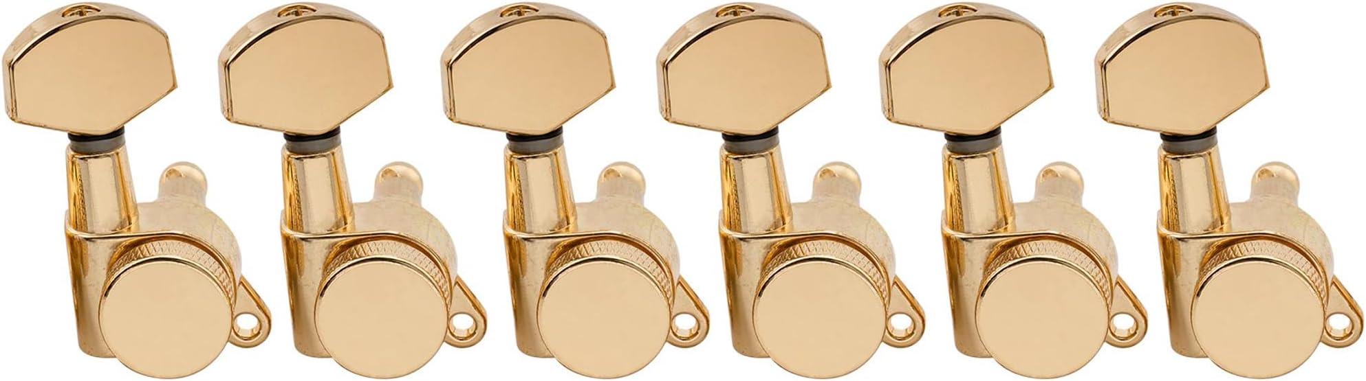 Musiclily Pro 6 inline Guitar Locking Tuners String Tuning Pegs Keys Machines Heads Set for Stratocaster Telecaster Style Electric Guitar, Gold