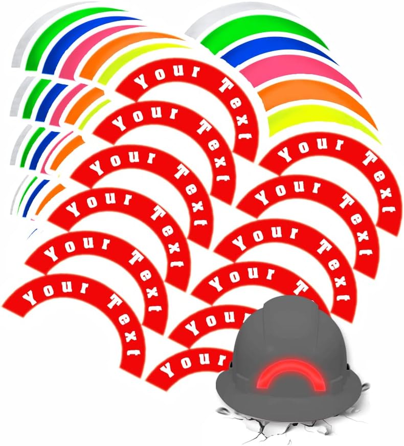 High Visibility Reflective Safety Hard Hat Sticker Customize Logo Hi-Vis Sticker for Helmet (Rectangle White)