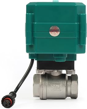 U.S. Solid 1/2 Smart Motorized Ball Valve - NSF Certified 304SS Remote App Mobile-control Electrical Ball Valve with Manual Switch, Plug Connection