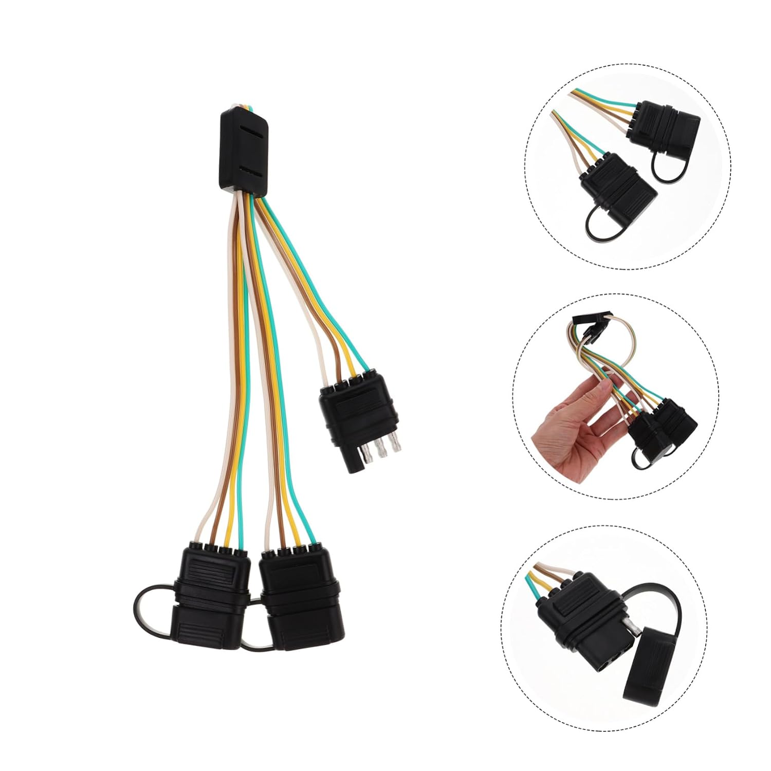 Unomor Trailer Wiring Harness Kit Pin Trailer Connector Car Light Adapter Easy Setup for Long-Lasting Use