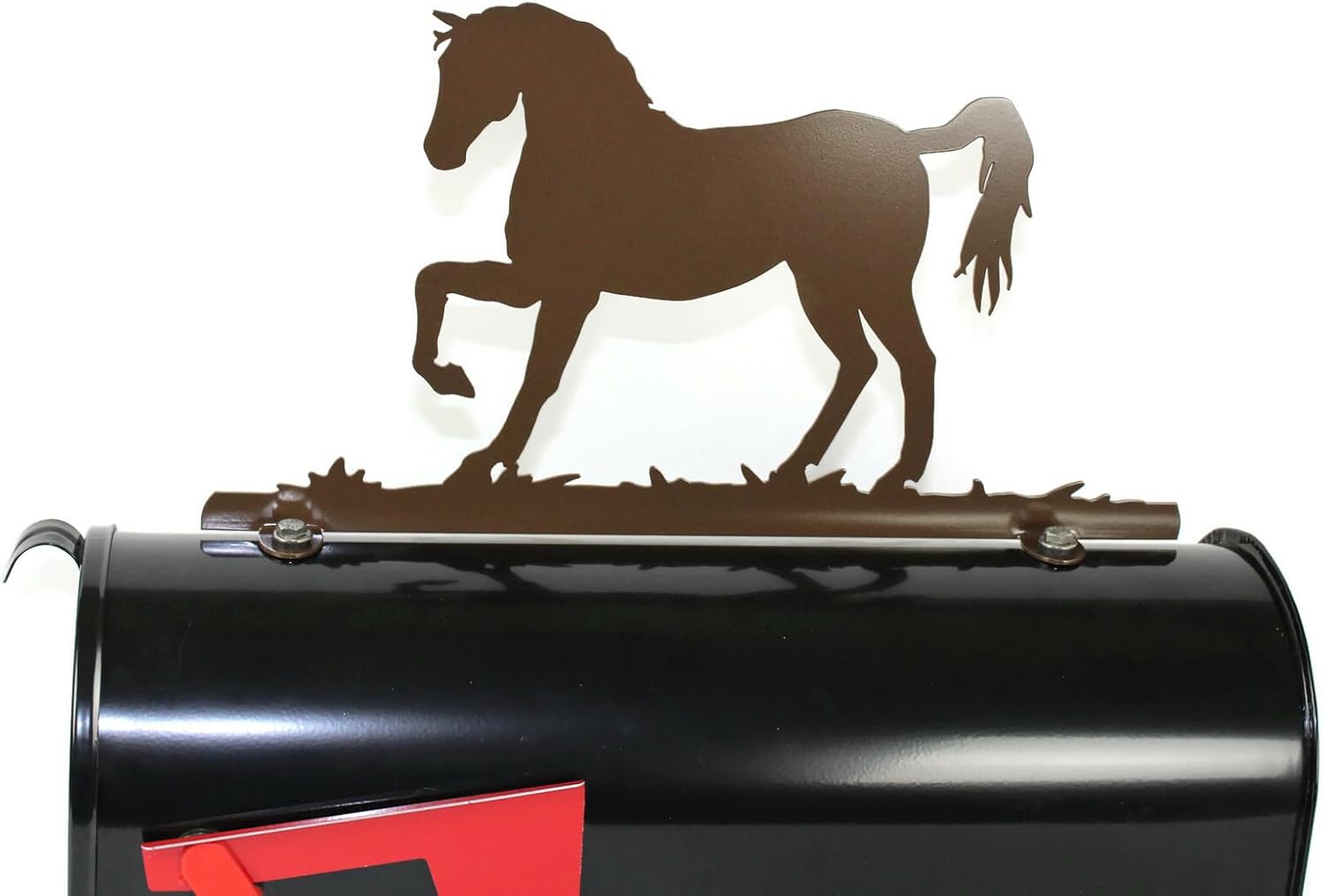 Western and Wildlife Metal Mailbox Topper Many Styles and Color Choices (Standing Horse, Gloss Brown)