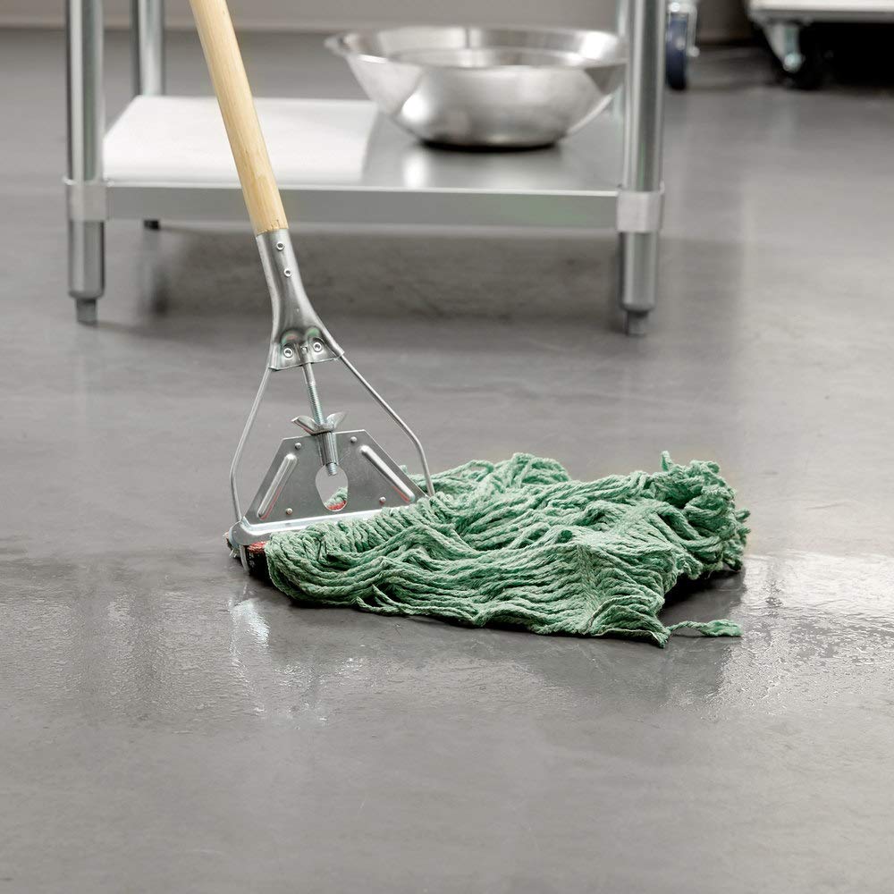 Rubbermaid Commercial Products Super Stitch Large 24 OZ Blend Wet Mop, 5" Headband, Green, for Industrial/Professional General Purpose Cleaning of Hard Floors Including Hardwood/Tile