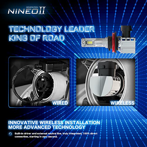 Nineo H11 Led Bulbs, 22000Lm H8 H9 Lights 600% Super Bright 6500K Cool White Plug & Play For Car Light H8 H9 H11 Halogen Replacment With Cooling Fans, Pack Of 2 #TOP1