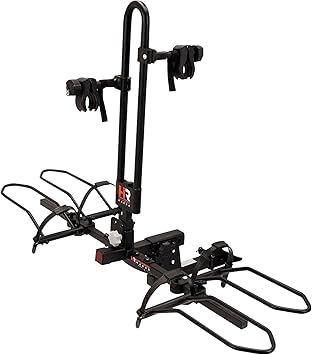 Hollywood RV Rider Hitch Bike Rack for 2 E-Bikes up to 80 lbs Each - Premium Electric Bike Rack for RV, Fifth Wheel, Flat Towed Vehicle - Durable for Standard and Fat Tire Bikes