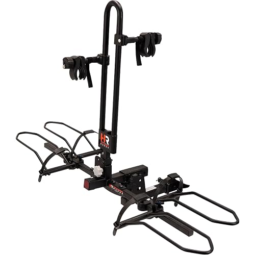 Hollywood RV Rider Hitch Bike Rack for 2 E-Bikes up to 80 lbs Each - Premium Electric Bike Rack for RV, Fifth Wheel, Flat Towed Vehicle - Durable for Standard and Fat Tire Bikes | Premium Electric Bike Rack for RV, Fifth Wheel, Flat Towed Vehicle - Durable for Standard and Fat Tire Bikes
