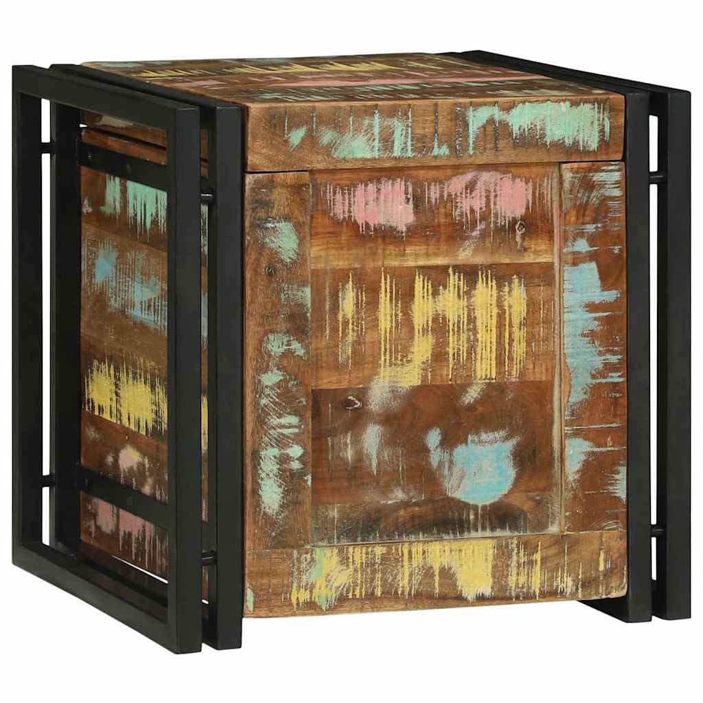Caja de almacenamiento (40 x 40 x 40 cm, madera de acacia maciza, caja de almacenamiento versátil para almacenamiento interior, ropa, estantes