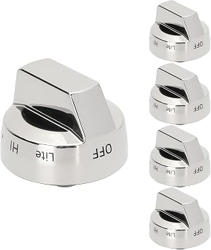 5 PCS DG94-00945A Burner Control Dial Knobs Replace AP5957989 4011502 PS10067150 EAP10067150 Compatible with Samsung Stove knobs NX58H9500WS/AA-00/01/02/03 NX58H9500WS/AC-01/02/03