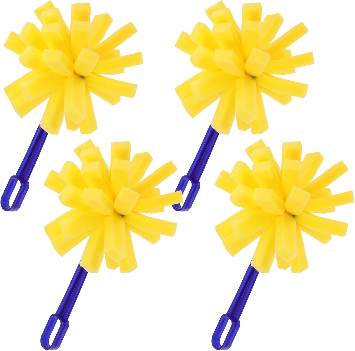 4Pcs Small Foam Paint Brushes for Arts and Crafts, Sponge Stencil Brushes for Painting, Staining, and Varnish DIY Projects