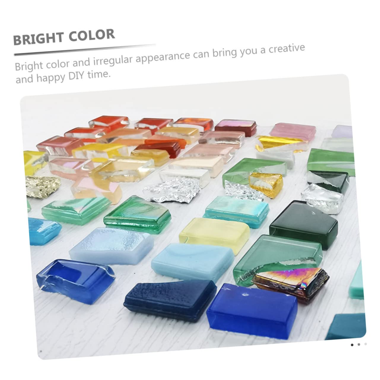 Uonlytech 600 Pièces Mosaïque Verre Patchs Artisanaux - Fragments Cristal Colorés Pour Bricolage, Décoration Et Loisirs Créatifs Carreaux Verre Artisanat Diy