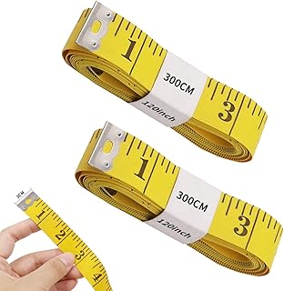 2 Pack Tape Measure Body Measuring Tape,Double Scale Soft Tape Measure 120 Inch/300cm for Body Measurements Sewing Flexibl...