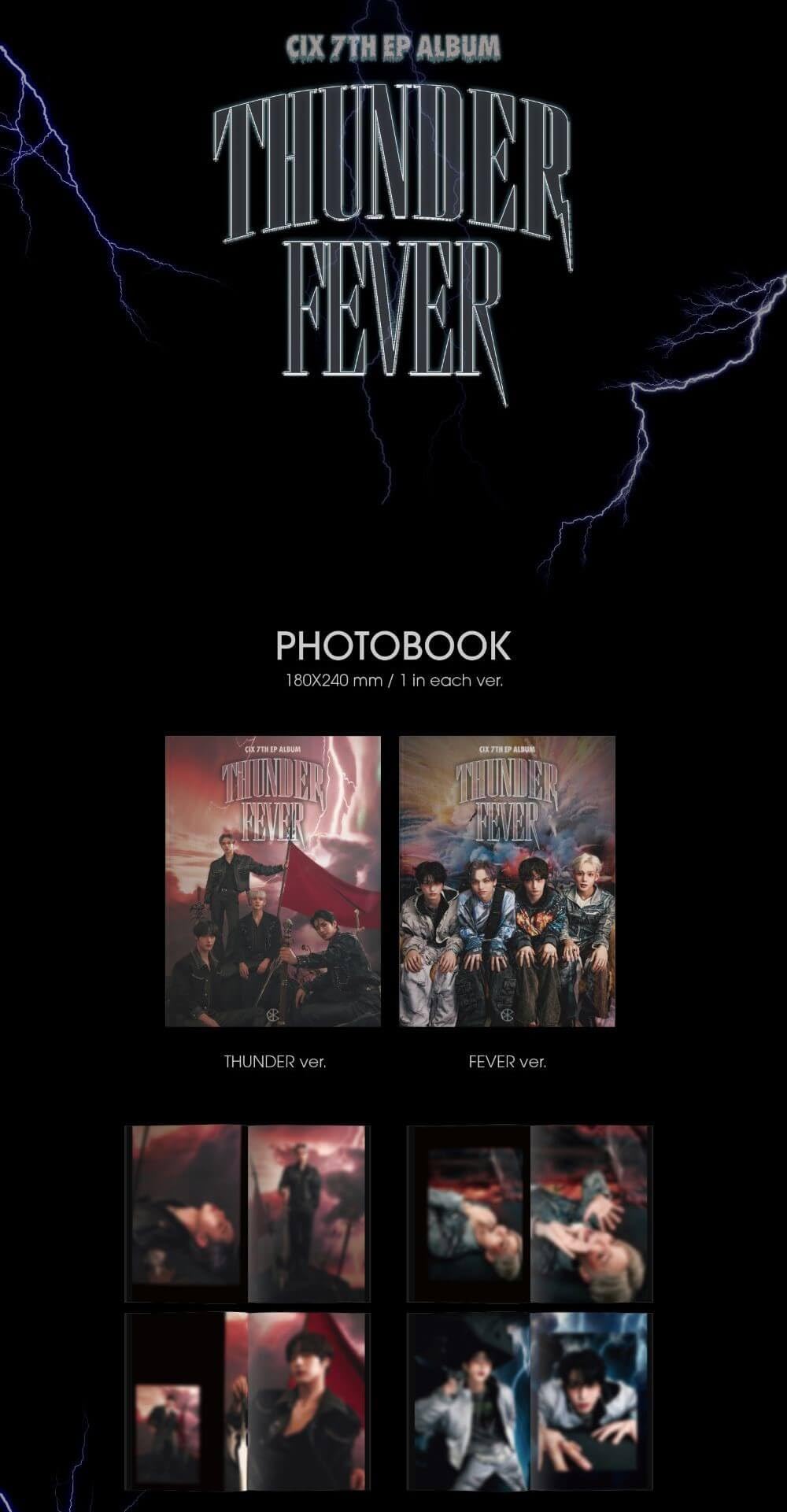 THUNDER FEVER CIX Album [THUNDER + FEVER 2 Standard ver. Full Album Set]+Pre Order Benefits+BolsVos K-POP Inspired Freebies (7th EP Album)