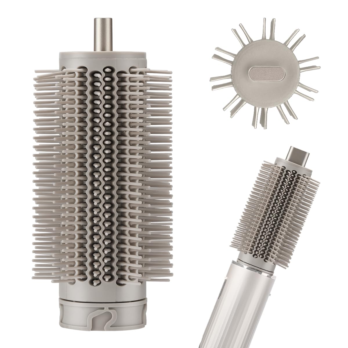 Round Brush Attachment for Shark Flexstyle, Upgraded Firm Bristles Reduce Frizz for Voluminous Bouncy Styles, Fits All HD400 Series Stone