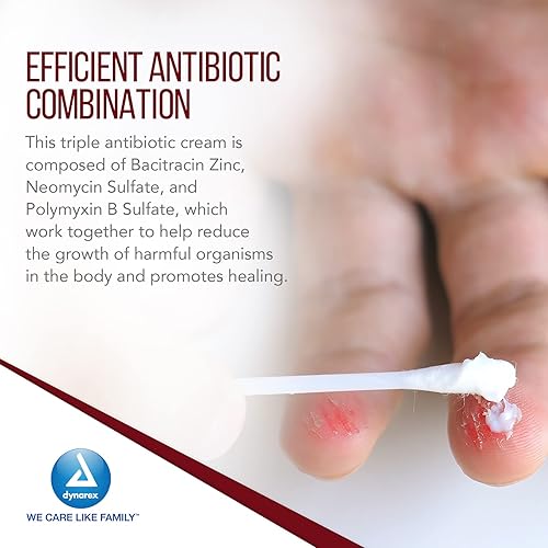 Miniatura 4 de Dynarex Triple ungüento antibiótico, crema antibiótica tópica utilizada para heridas menores como cortes, rasguños y quemaduras, conveniente
